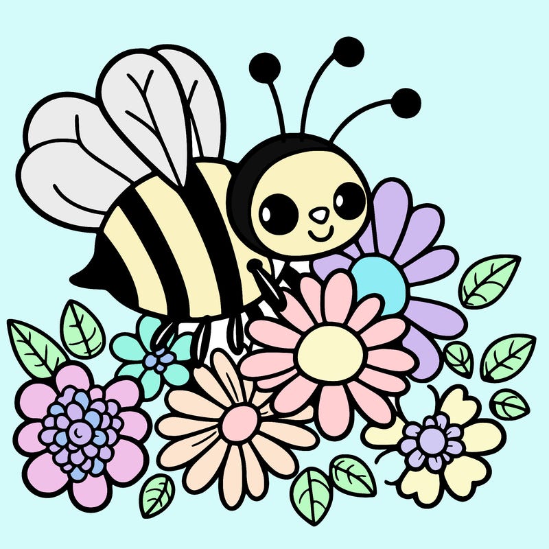 bee with flowers