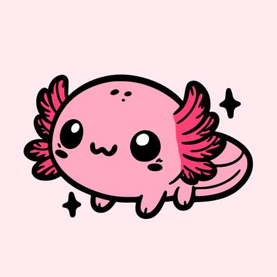 cute easy baby axolotl