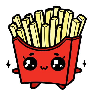 a cute. french fries