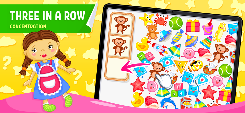 Brainy Kids concentration game featuring an object matching puzzle for toddlers