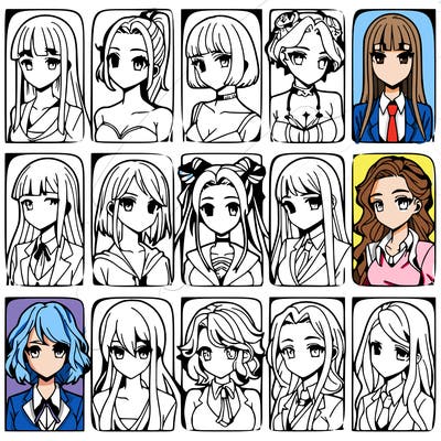 girls that look diffrent anime