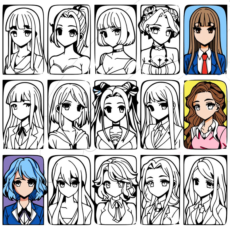 girls that look diffrent anime