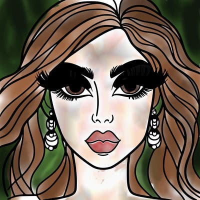 woman with extravagant makeup