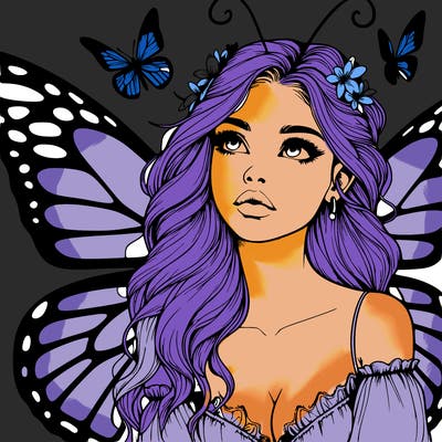 butterfly fairy realistic girl