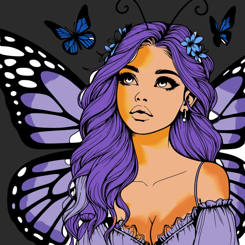 butterfly fairy realistic girl