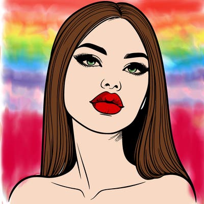 realistic woman with full lips