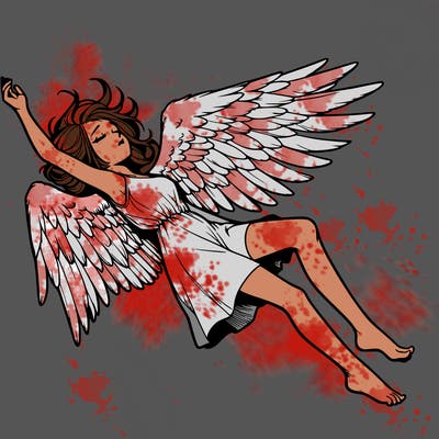 a falling angel realistic