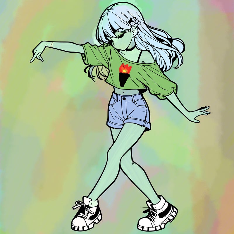 realistic girl danceing