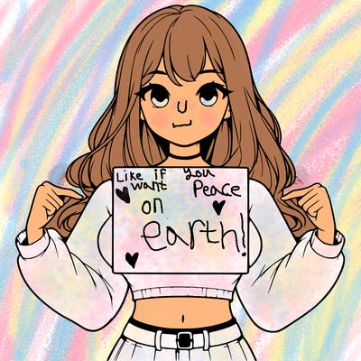 girl holding a blank sign in a long sleeve crop top