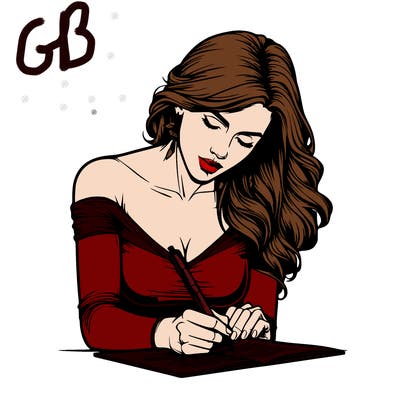 realistic female writing poetry