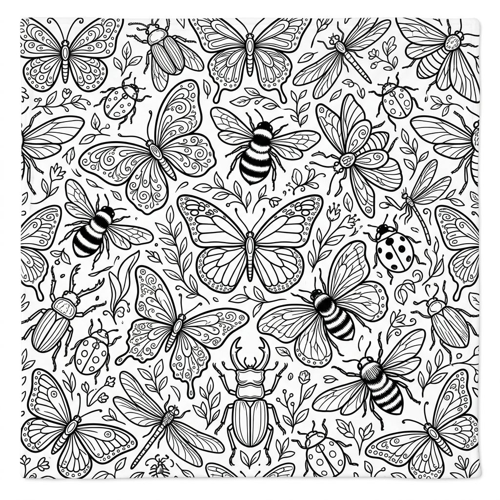 Free Printable Insect & Bug Pattern Coloring Pages — Color Pop