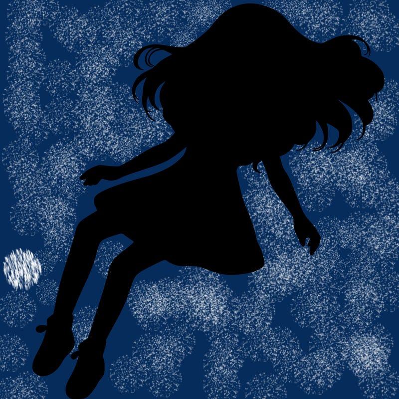 realistic girl floating