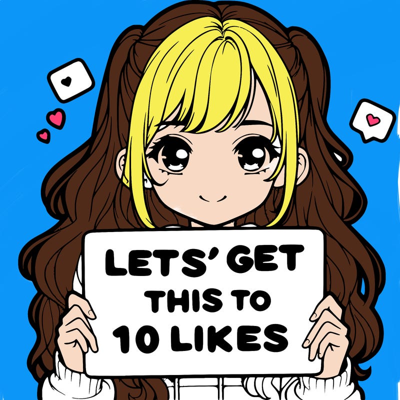 girl holding up sign that says let’s get this to 10 likes realistic