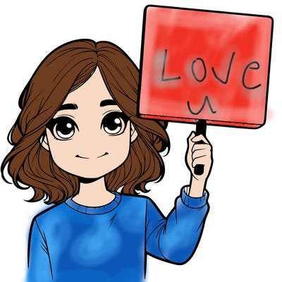 realistic girl holding up a sign