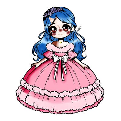realistic princess wearing a fluffy dress