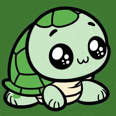 cute little animated turtle