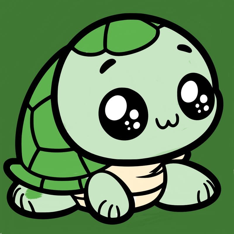 cute little animated turtle