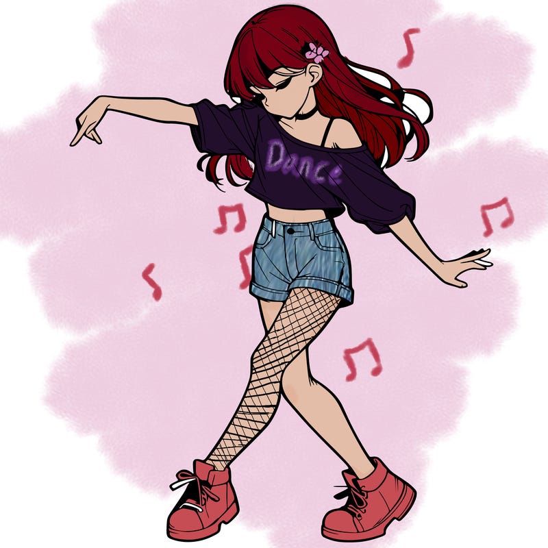 realistic girl danceing