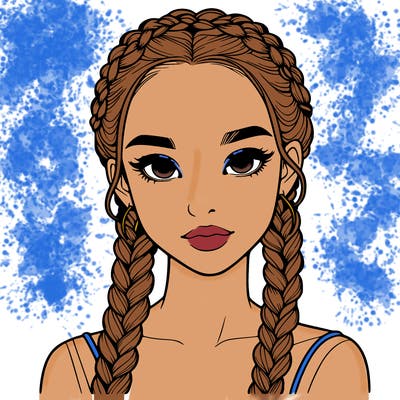 realistic girl with braids