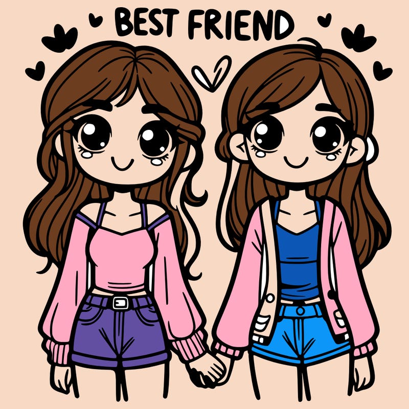 best friend two people  girls