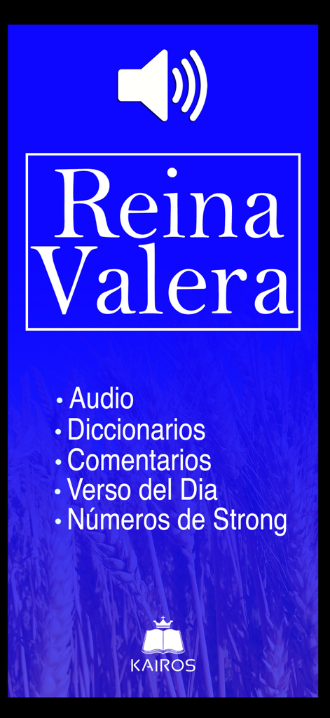 Biblia Reina Valera con Strong - Biblia Reina Valera App-Oberfläche mit Funktionen wie Audio, Wörterbüchern, Kommentaren und Strong-Nummern