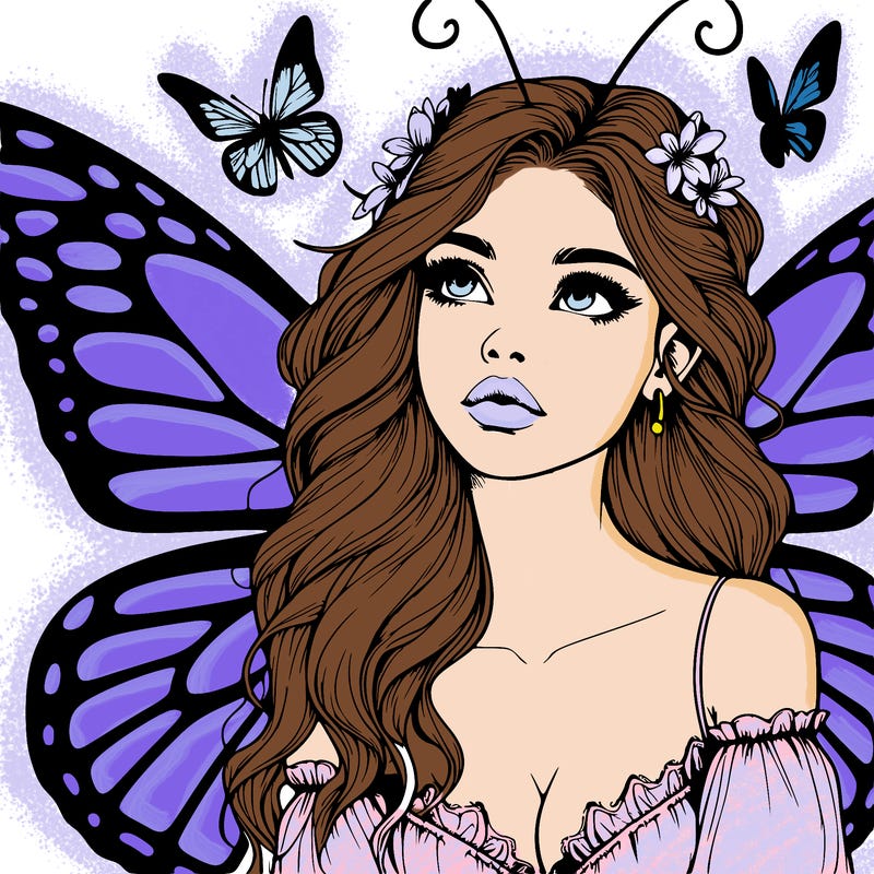 butterfly fairy realistic girl