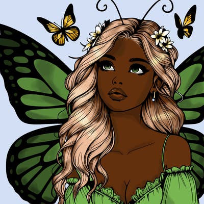 butterfly fairy realistic girl