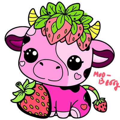 cute strawberry cow
