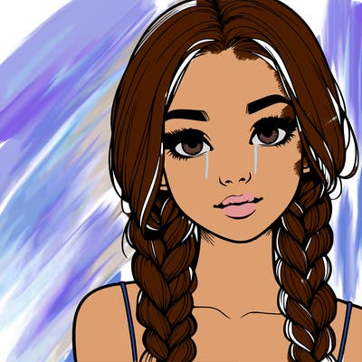 realistic girl with braids