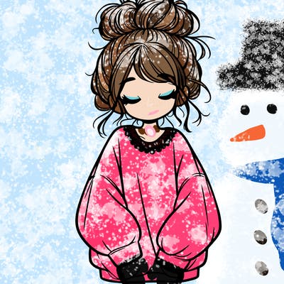 girl with baggy sweatshirt and messy bun