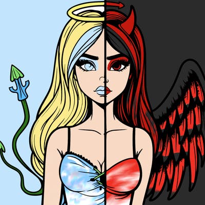 devil vs angel realistic girl