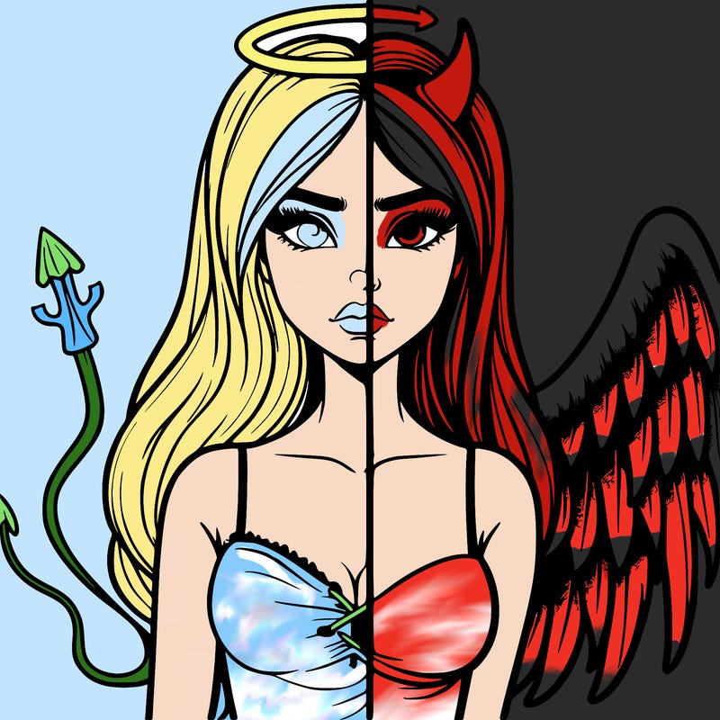 devil vs angel realistic girl