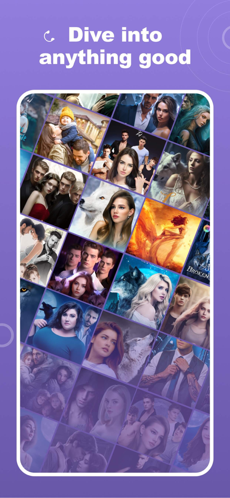 A collage of diverse romance and fantasy audiobook covers on the Wehear app interface