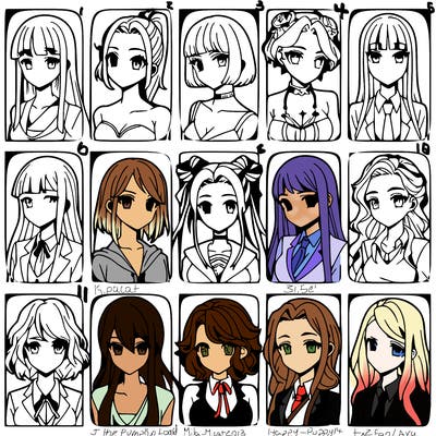 girls that look diffrent anime