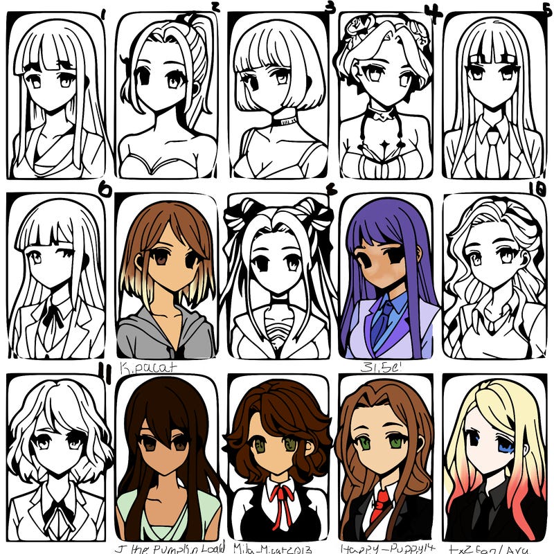 girls that look diffrent anime