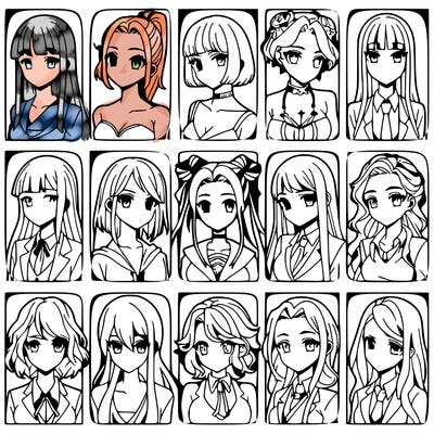 girls that look diffrent anime