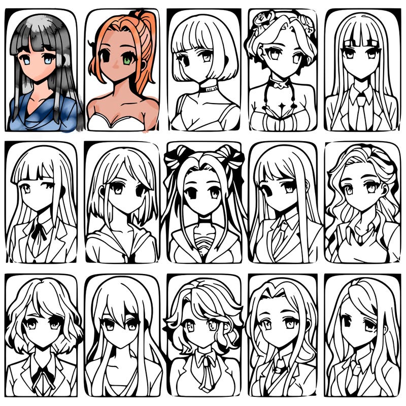 girls that look diffrent anime