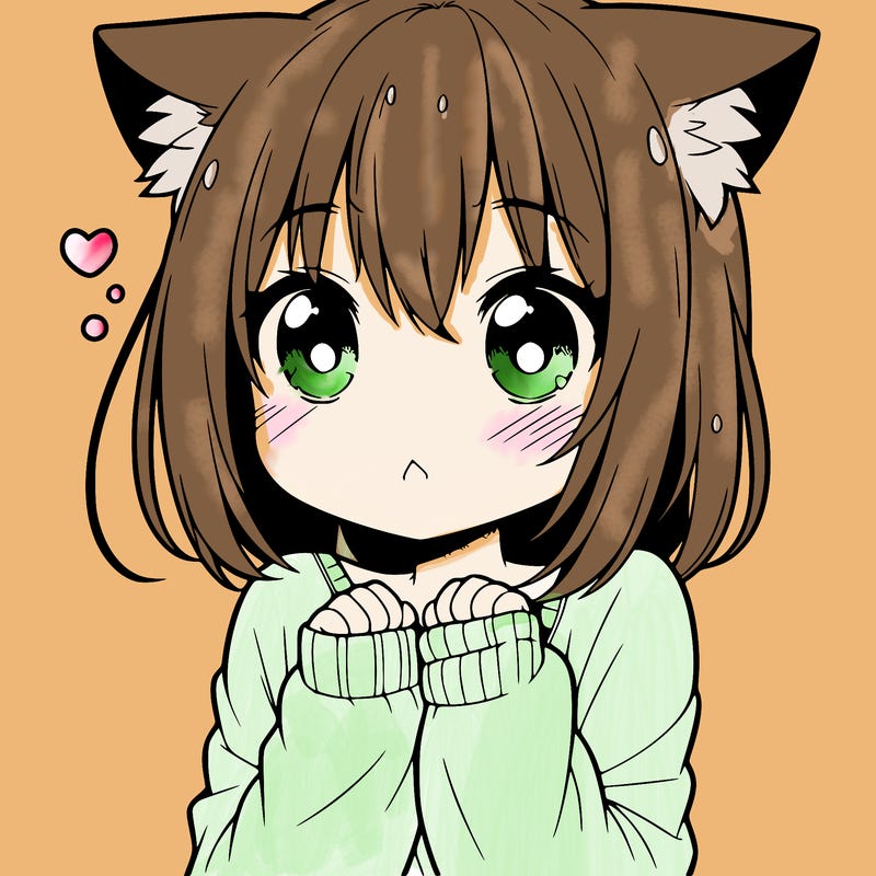 shy anime catgirl