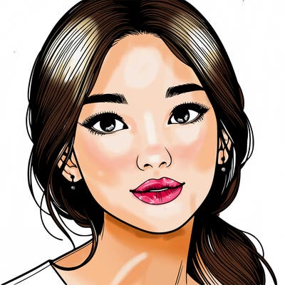 beautiful realistic asian woman