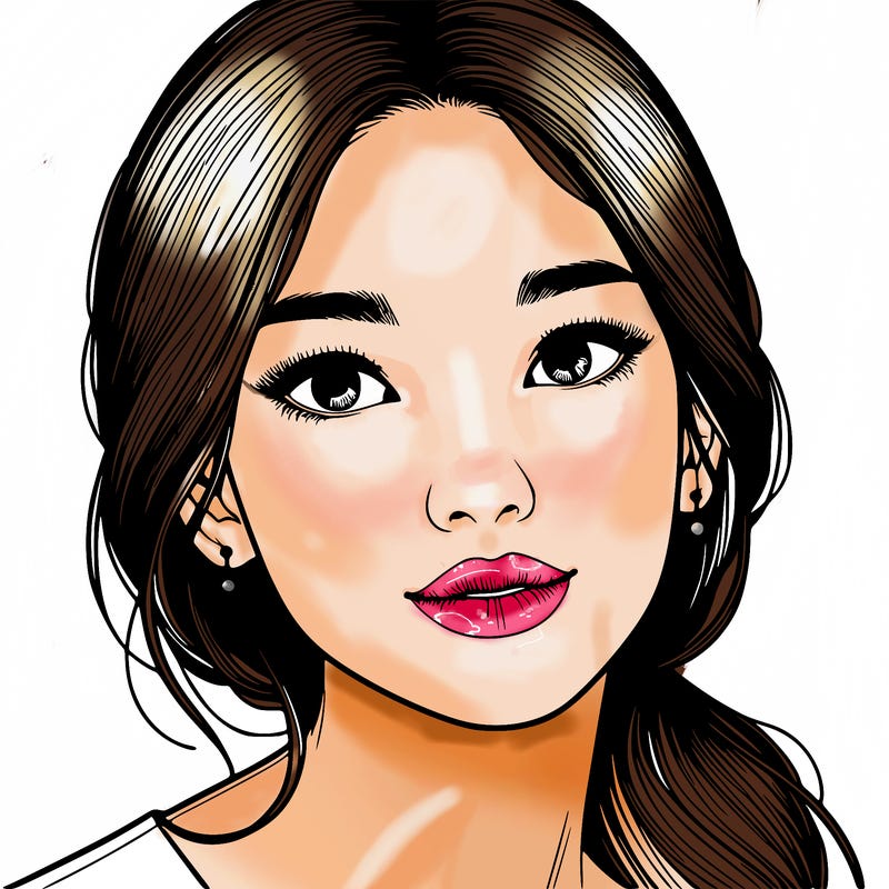 beautiful realistic asian woman