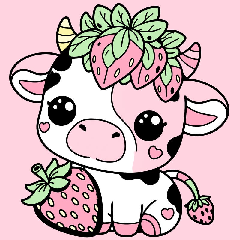 cute strawberry cow