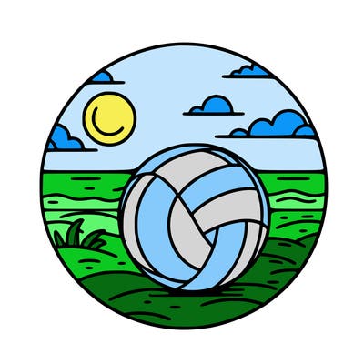 volleyball on a beach