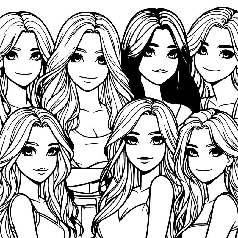 a group of realistic girls