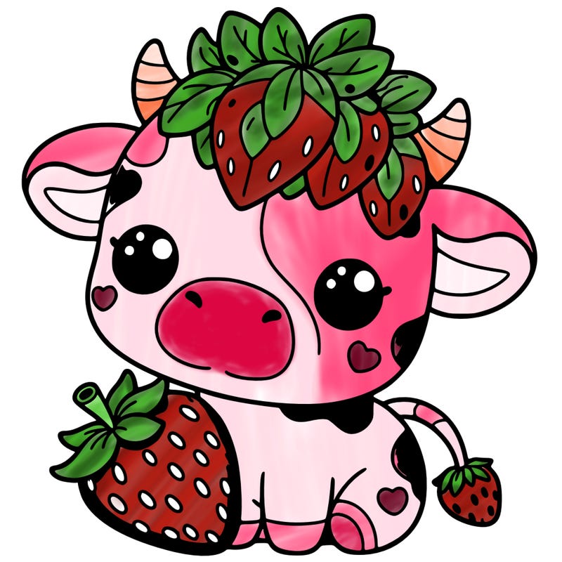 cute strawberry cow