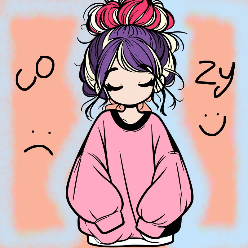 girl with baggy sweatshirt and messy bun