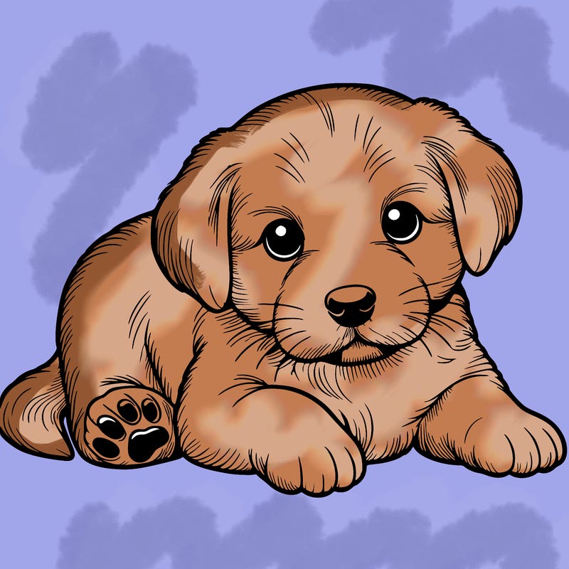 a cute realistic puppy