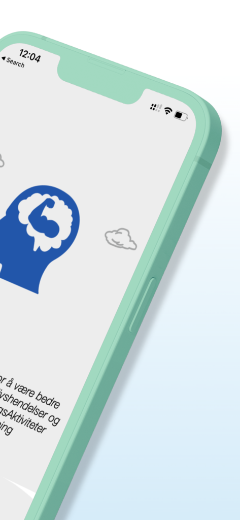 SMART - verktøykasse fra RVTS - Smartphone-Bildschirm, der das SMART-App-Symbol mit einem blauen Kopf und einem flexiblen Muskel im Inneren zeigt, der mentale Stärke repräsentiert