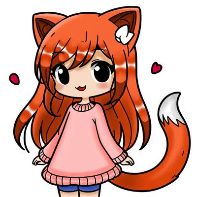 girl with cat ears and tail