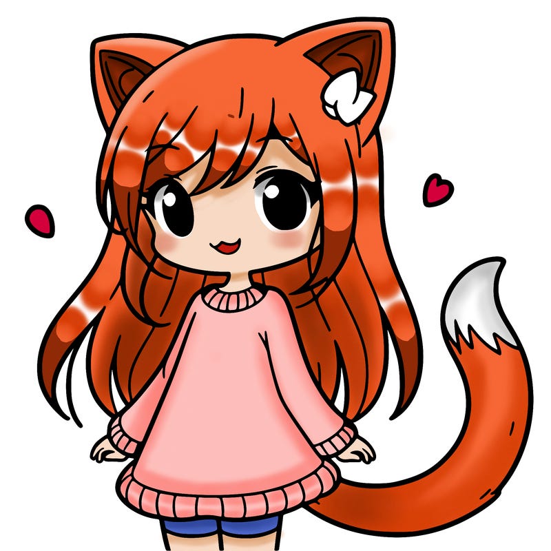 girl with cat ears and tail