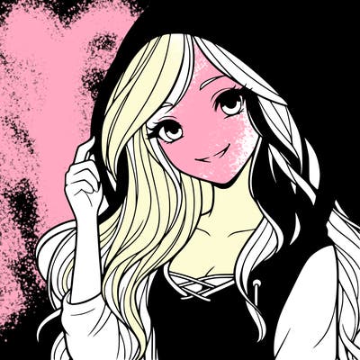 girl wearing a hoodie, smiling, with long hair